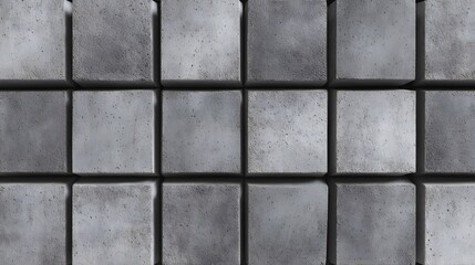 A gray concrete cement and stone textured background with square cube shapes creating a simple minimalist and architectural banner or panoramic design backdrop