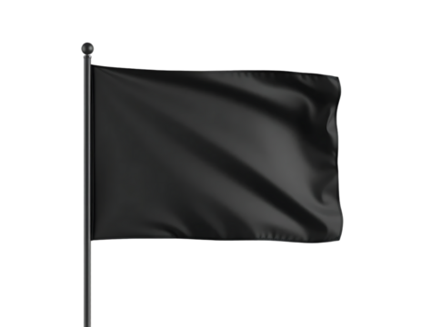 A black flag waving in the wind