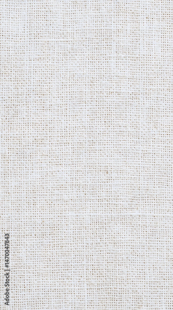 Poster a close up view of a plain woven fabric texture with a grid like pattern in neutral shades of white 