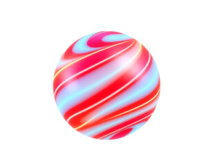 Obraz premium Swirling Holographic Sphere with Neon Light Effects