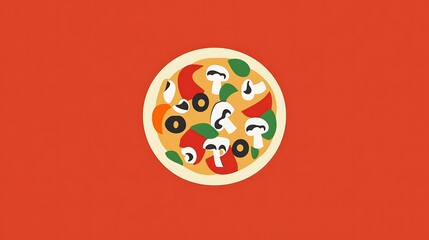 Obraz premium Delicious Veggie Pizza Top View.