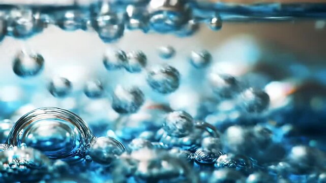 Close-up view of bubbles in water