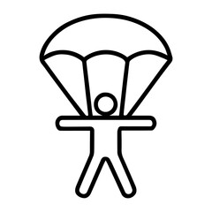 Parachutist icon on white background vector
Vector icon sport and health