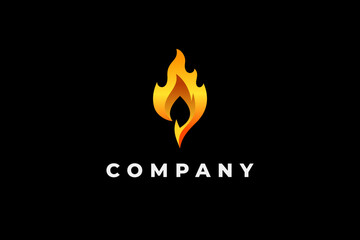 3d fire logo modern abstract minimalist
