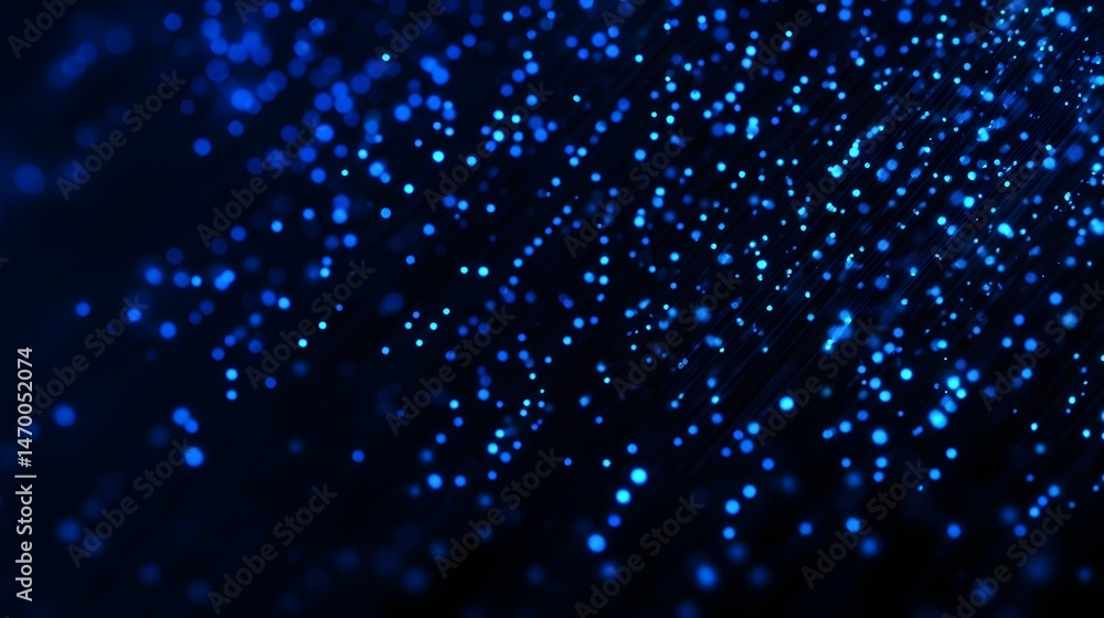 Poster Futuristic abstract background with a dynamic pattern of digital particles and dots representing technology innovation and the interconnected nature of the digital world