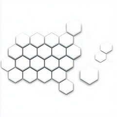 Minimal 3d honeycomb design with light shadow, light background. For tech, futuristic UI background, presentation, UI, web, app.