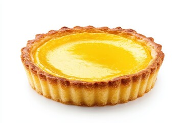 Round yellow custard tart