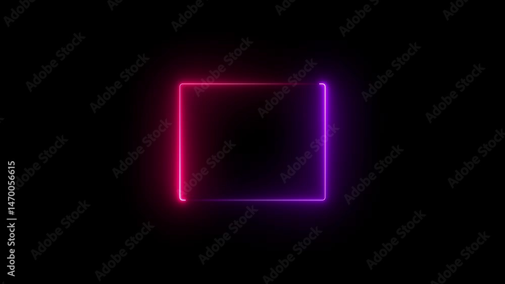 Poster neon text frame animation box frame neon frame live streaming game live.