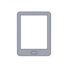 Grey Tablet Icon on White Background