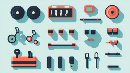 Flatlay Mechanical Parts Kit.