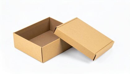 Two sturdy cardboard boxes with fitted lids, one slightly larger than the other, resting on a wooden surface, showcasing a natural brown color and textured finish.