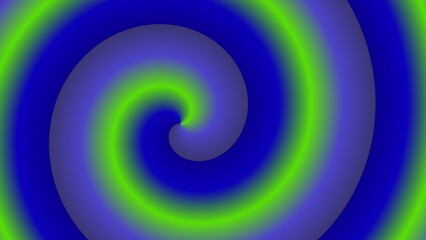 Hypnotic swirling spiral in vibrant blue and green hues