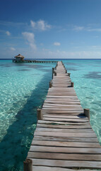 Fototapeta premium Pathway to tranquility over a stunning ocean scenery on a sunny summer day