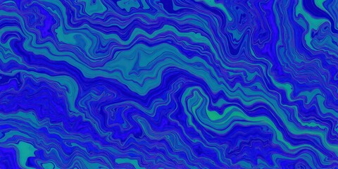 Abstract Blue and Teal Swirling Liquid Marble Texture Background Design
