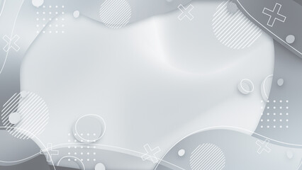 液体のような図形とグラデーションのポップなフレーム - シルバー