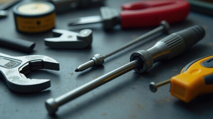 Fototapeta premium Technical tools on a desk