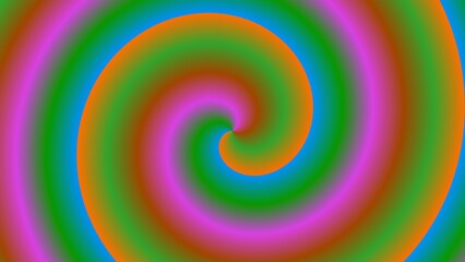 Hypnotic multicolored spiral, vibrant gradients swirling inward