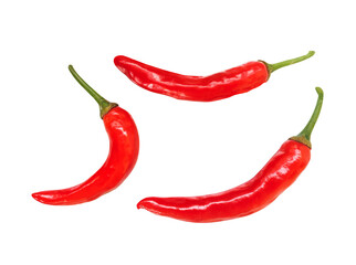 fresh red hot chili peppers isolated