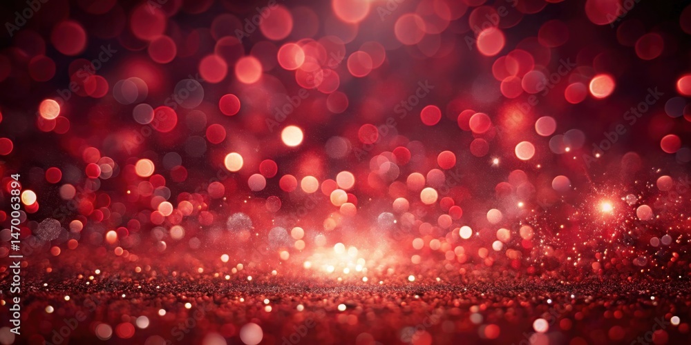 Aufkleber red sparkle background festive shimmering lights and glittering texture for celebration designs