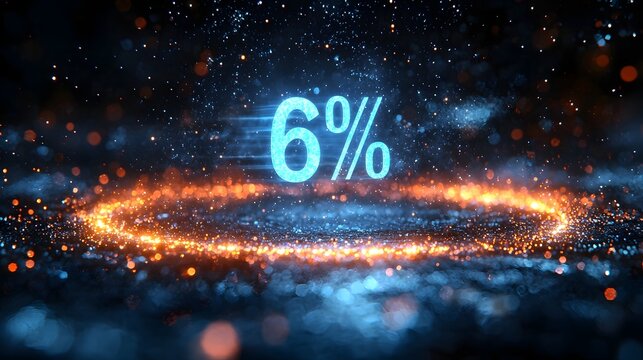 Futuristic holographic progress bar with digital numbers - Powered by Adobe