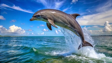 Fototapeta premium dolphin jumping out of water