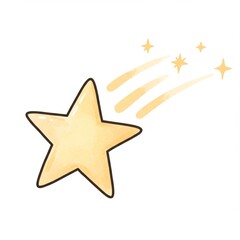Obraz premium Pastel Yellow Shooting Star Illustration