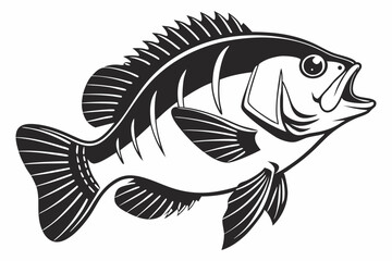 bluegill sihouette black vector