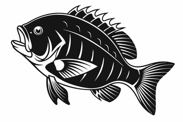 bluegill sihouette black vector