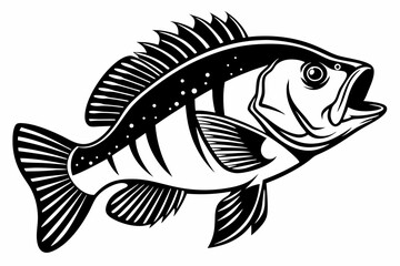 bluegill sihouette black vector