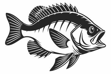 bluegill sihouette black vector