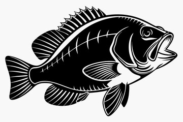 bluegill sihouette black vector