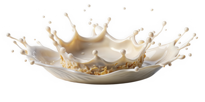 A stunning close-up of a milk splash creating a crown-like formation, showcasing intricate details and droplets against a stark black background.