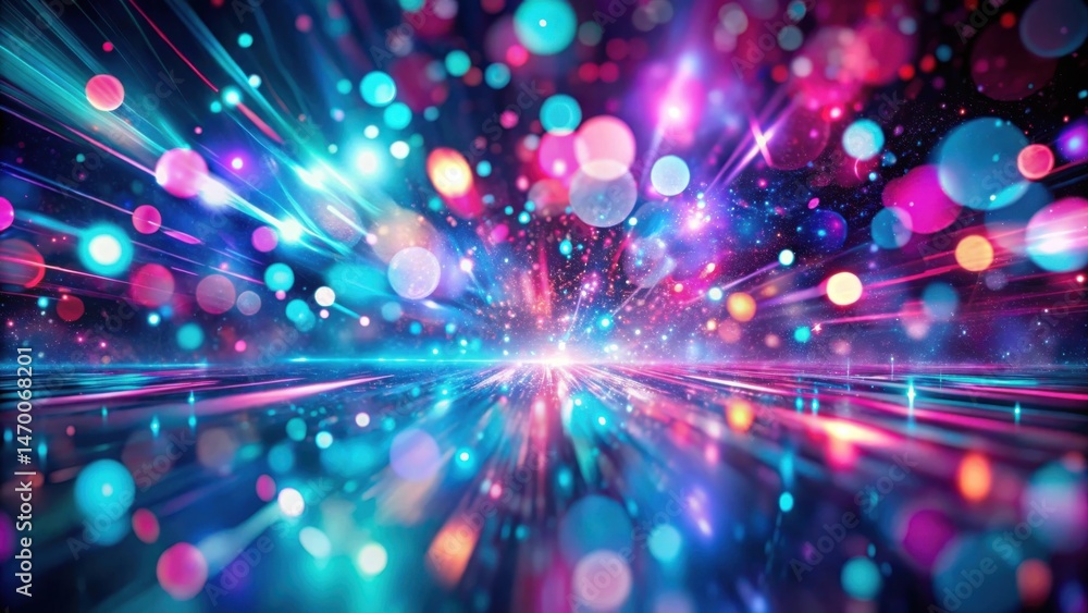 Aufkleber Abstract Futuristic Light Trails and Glowing Particles Background Featuring Vibrant Colors and Dynamic Movement