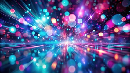 Fototapeta premium Abstract Futuristic Light Trails and Glowing Particles Background Featuring Vibrant Colors and Dynamic Movement