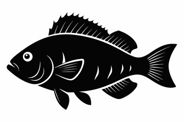 crappie sihouette black vector