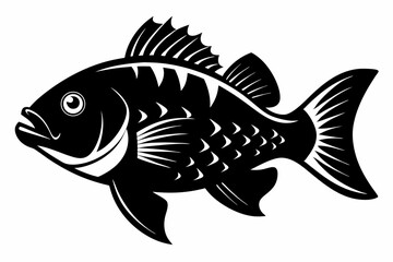 crappie sihouette black vector