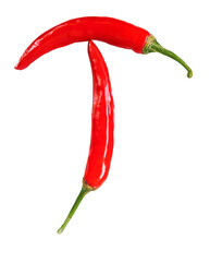 chili peppers on white background isolated