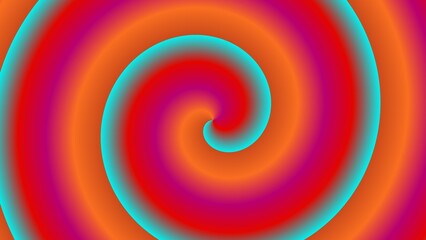 Vibrant spiral of red, orange, and teal gradients
