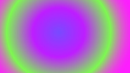 Vibrant concentric circles of neon purple and green gradients