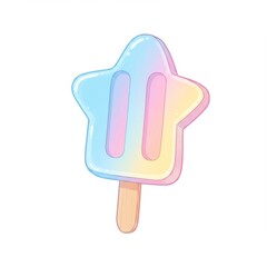 Pastel Star Shaped Popsicle Illustration