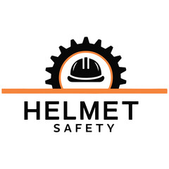 Helmet safety logo with gear