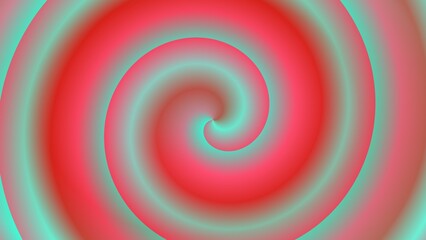 Hypnotic spiral in red and teal gradient