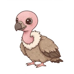Adorable Baby Vulture Cartoon Illustration