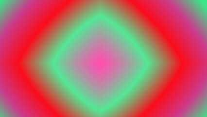 Abstract vibrant gradient artwork featuring a central diamond shape, radiating outwards in shades of red, pink, and green