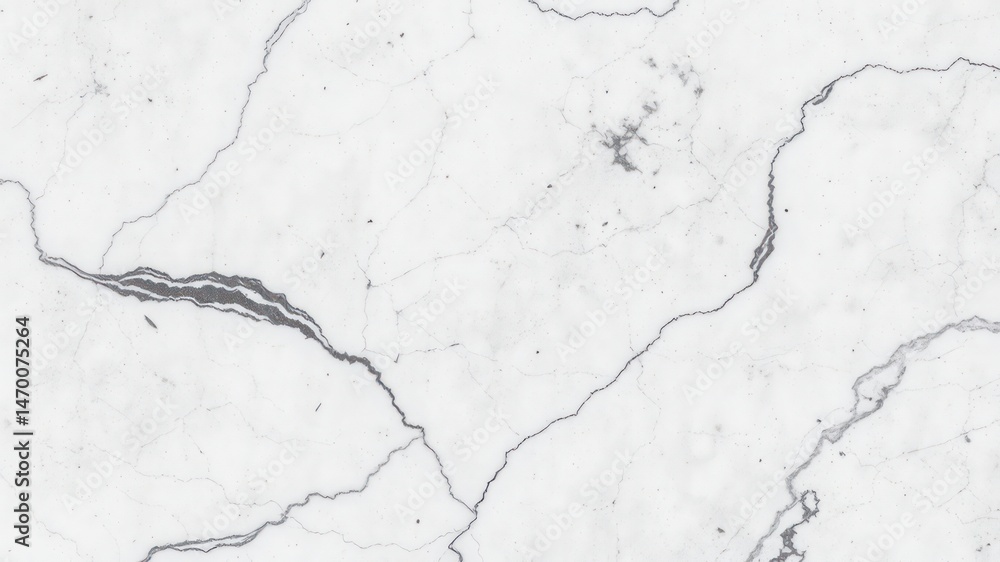 Poster high-resolution image of a white surface with grey veining and cracks, ideal for background or textu