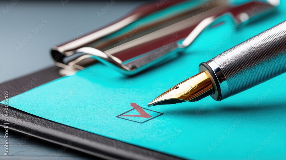 Poster elegant pen resting on a notebook symbolizing the power of writing and note-taking in professional e