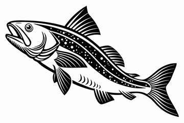 cod icon silhoette black vector