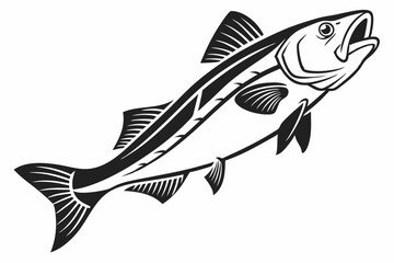 cod icon silhoette black vector