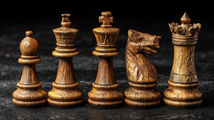 Fototapeta premium Classic chess set displayed on a table illustrating the timeless game of strategy and intellectual competition