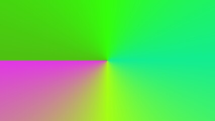 Abstract gradient artwork featuring vibrant green, pink, and yellow hues radiating from a central point